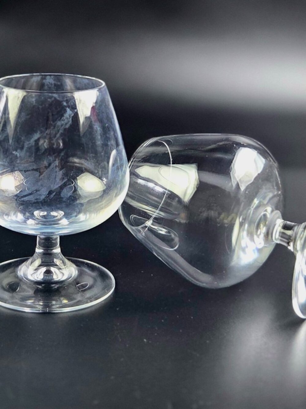 Vintage Cristal D'Arques Durand Cannes Plain Clear Brandy Glasses – Set of 2